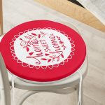 Home Sweet Home Dijital Baskılı Yuvarlak Fermuarlı Sandalye Minderi Realhomes