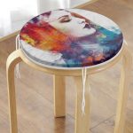 Pastel Renklerde Kızıl Saçlı Yuvarlak Fermuarlı Sandalye Minderi Realhomes