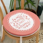 Home Sweet Home Dijital Baskılı Yuvarlak Fermuarlı Sandalye Minderi Realhomes