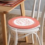 Home Sweet Home Dijital Baskılı Yuvarlak Fermuarlı Sandalye Minderi Realhomes