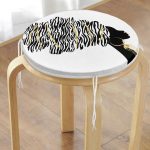 - RealHomes Yuvarlak Fermuarlı Minder - Realhomes Siyah Beyaz Zenci Kadın Motifli Modern Yuvarlak Fermuarlı Sandalye Minderi Realhomes