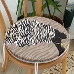 Vizon Zeminde Zenci Kadın Tasarımlı Modern Yuvarlak Fermuarlı Sandalye Minderi Realhomes