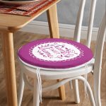 - RealHomes Yuvarlak Fermuarlı Minder - Realhomes  Home Sweet Home Dijital Baskılı Yuvarlak Fermuarlı Sandalye Minderi Realhomes