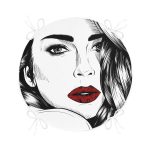 - RealHomes Yuvarlak Fermuarlı Minder - Realhomes Kırmızı Dudaklı Kara Kalem Çizimli Özel Tasarım Yuvarlak Fermuarlı Sandalye Minderi Realhomes