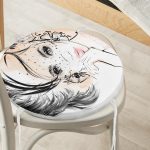 - RealHomes Yuvarlak Fermuarlı Minder - Realhomes Karakalem Çizimli Fashion Women Yuvarlak Fermuarlı Sandalye Minderi Realhomes