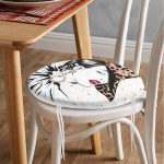 - RealHomes Yuvarlak Fermuarlı Minder - Realhomes Şapkalı Fashion Girl Desenli Yuvarlak Fermuarlı Sandalye Minderi Realhomes