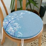 - RealHomes Yuvarlak Fermuarlı Minder - Realhomes Gökyüzü Temalı Ağaç Motifli Yuvarlak Fermuarlı Sandalye Minderi Realhomes