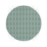 Özel Tasarım Koyu Yeşil İkat Desenli Dijital Baskılı Yuvarlak Fermuarlı Sandalye Minderi Realhomes