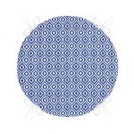 - RealHomes Yuvarlak Fermuarlı Minder - Realhomes  Özel Tasarım Lacivert İkat Desenli Dijital Baskılı Yuvarlak Fermuarlı Sandalye Minderi Realhomes