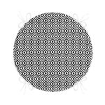 - RealHomes Yuvarlak Fermuarlı Minder - Realhomes  Özel Tasarım Siyah İkat Desenli Dijital Baskılı Yuvarlak Fermuarlı Sandalye Minderi Realhomes