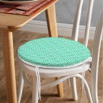 - RealHomes Yuvarlak Fermuarlı Minder - Realhomes  Özel Tasarım Yeşil İkat Desenli Dijital Baskılı Yuvarlak Fermuarlı Sandalye Minderi Realhomes