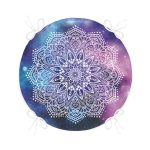 - RealHomes Yuvarlak Fermuarlı Minder - Realhomes Gökkuşağı Zemininde Beyaz Mandala Çizimli Yuvarlak Fermuarlı Sandalye Minderi Realhomes