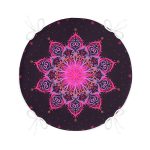 - RealHomes Yuvarlak Fermuarlı Minder - Realhomes  Siyah Zeminde Pembe Neon Mandala Desenli Yuvarlak Fermuarlı Sandalye Minderi Realhomes