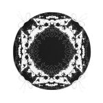 - RealHomes Yuvarlak Fermuarlı Minder - Realhomes Siyah Zeminde Kare Mandala Desenli Özel Tasarım Yuvarlak Fermuarlı Sandalye Minderi Realhomes