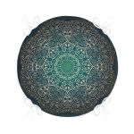 - RealHomes Yuvarlak Fermuarlı Minder - Realhomes Lacivert Desenli Gold Mandala Motifli Yuvarlak Fermuarlı Sandalye Minderi Realhomes