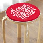 Home Sweet Home Dijital Baskılı Yuvarlak Fermuarlı Sandalye Minderi Realhomes