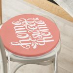 Home Sweet Home Dijital Baskılı Yuvarlak Fermuarlı Sandalye Minderi Realhomes