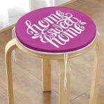 Home Sweet Home Dijital Baskılı Yuvarlak Fermuarlı Sandalye Minderi Realhomes