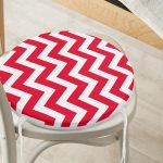 - RealHomes Yuvarlak Fermuarlı Minder - Realhomes Modern Zikzak Desenli Dijital Baskılı Yuvarlak Fermuarlı Sandalye Minderi Realhomes
