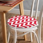 - RealHomes Yuvarlak Fermuarlı Minder - Realhomes Modern Zikzak Desenli Dijital Baskılı Yuvarlak Fermuarlı Sandalye Minderi Realhomes
