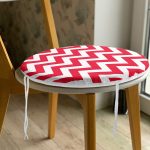 - RealHomes Yuvarlak Fermuarlı Minder - Realhomes Modern Zikzak Desenli Dijital Baskılı Yuvarlak Fermuarlı Sandalye Minderi Realhomes