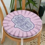 - RealHomes Yuvarlak Fermuarlı Minder - Realhomes  Modern Fatma Ana Eli Motifli Özel Tasarım Yuvarlak Fermuarlı Sandalye Minderi Realhomes