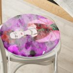 - RealHomes Yuvarlak Fermuarlı Minder - Realhomes  Siyah Zeminde Renkli Frida Desenli Yuvarlak Fermuarlı Sandalye Minderi Realhomes