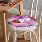 - RealHomes Yuvarlak Fermuarlı Minder - Realhomes  Siyah Zeminde Renkli Frida Desenli Yuvarlak Fermuarlı Sandalye Minderi Realhomes