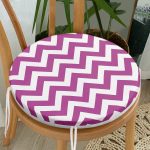 - RealHomes Yuvarlak Fermuarlı Minder - Realhomes  Modern Zikzak Desenli Dijital Baskılı Yuvarlak Fermuarlı Sandalye Minderi Realhomes