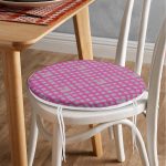 Geometrik Kolaj Kare Motifli Yuvarlak Fermuarlı Sandalye Minderi Realhomes