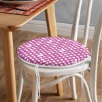 Lacivert Zeminde Geometrik Kare Motifli Yuvarlak Fermuarlı Sandalye Minderi Realhomes