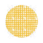 - RealHomes Yuvarlak Fermuarlı Minder - Realhomes Sarı Zeminde Geometrik Kare Motifli Yuvarlak Fermuarlı Sandalye Minderi Realhomes