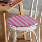 - RealHomes Yuvarlak Fermuarlı Minder - Realhomes Çizgi Kolaj Motifli Modern Yuvarlak Fermuarlı Sandalye Minderi Realhomes