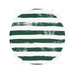 - RealHomes Yuvarlak Fermuarlı Minder - Realhomes Koyu Yeşil Çizgili Motifli Modern Yuvarlak Fermuarlı Sandalye Minderi Realhomes