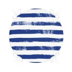 - RealHomes Yuvarlak Fermuarlı Minder - Realhomes  Lacivert Çizgili Motifli Modern Yuvarlak Fermuarlı Sandalye Minderi Realhomes