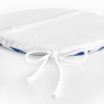 - RealHomes Yuvarlak Fermuarlı Minder - Realhomes  Lacivert Çizgili Motifli Modern Yuvarlak Fermuarlı Sandalye Minderi Realhomes