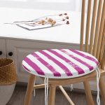 - RealHomes Yuvarlak Fermuarlı Minder - Realhomes Mor Çizgili Motifli Modern Yuvarlak Fermuarlı Sandalye Minderi Realhomes