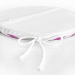 - RealHomes Yuvarlak Fermuarlı Minder - Realhomes Mor Çizgili Motifli Modern Yuvarlak Fermuarlı Sandalye Minderi Realhomes