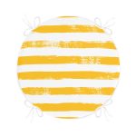 - RealHomes Yuvarlak Fermuarlı Minder - Realhomes Sarı Çizgili Motifli Modern Yuvarlak Fermuarlı Sandalye Minderi Realhomes