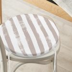 - RealHomes Yuvarlak Fermuarlı Minder - Realhomes  Siyah Çizgili Motifli Modern Yuvarlak Fermuarlı Sandalye Minderi Realhomes