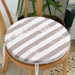 - RealHomes Yuvarlak Fermuarlı Minder - Realhomes  Siyah Çizgili Motifli Modern Yuvarlak Fermuarlı Sandalye Minderi Realhomes