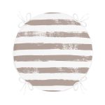 - RealHomes Yuvarlak Fermuarlı Minder - Realhomes  Siyah Çizgili Motifli Modern Yuvarlak Fermuarlı Sandalye Minderi Realhomes