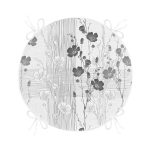 - RealHomes Yuvarlak Fermuarlı Minder - Realhomes  Karakalem Çizimli Çiçek Tasarım Dijital Baskılı Modern Yuvarlak Fermuarlı Sandalye Minderi Realhomes