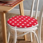 - RealHomes Yuvarlak Fermuarlı Minder - Realhomes Modern Yıldız Desenli Dijital Baskılı Yuvarlak Fermuarlı Sandalye Minderi Realhomes