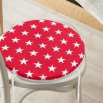 - RealHomes Yuvarlak Fermuarlı Minder - Realhomes Modern Yıldız Desenli Dijital Baskılı Yuvarlak Fermuarlı Sandalye Minderi Realhomes