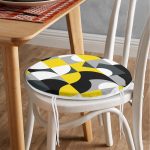 - RealHomes Yuvarlak Fermuarlı Minder - Realhomes Geometrik Renkli Figürlü Dijital Baskılı Özel Tasarım Modern Yuvarlak Fermuarlı Sandalye Minderi Realhomes