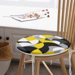 - RealHomes Yuvarlak Fermuarlı Minder - Realhomes Geometrik Renkli Figürlü Dijital Baskılı Özel Tasarım Modern Yuvarlak Fermuarlı Sandalye Minderi Realhomes