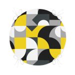 - RealHomes Yuvarlak Fermuarlı Minder - Realhomes Geometrik Renkli Figürlü Dijital Baskılı Özel Tasarım Modern Yuvarlak Fermuarlı Sandalye Minderi Realhomes