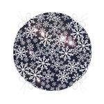 Kristal Kar Taneleri Motifli Özel Tasarım Yuvarlak Fermuarlı Sandalye Minderi Realhomes