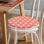 - RealHomes Yuvarlak Fermuarlı Minder - Realhomes Modern Yıldız Desenli Dijital Baskılı Yuvarlak Fermuarlı Sandalye Minderi Realhomes